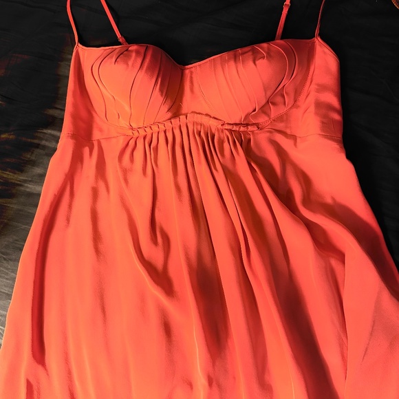 BLACK HALO SILK CAMISOLE MERMAID CUPS ADJUSTABLE BACK IN CORAL sz 10 - Picture 1 of 9